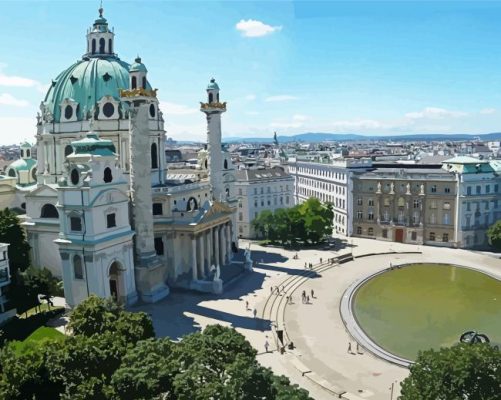Aesthetic Karlskirche Church paint by numbers
