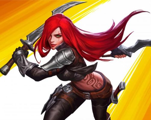 Warrior Katarina paint by numbers