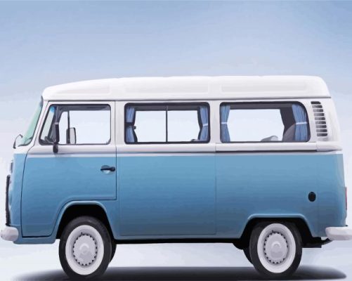 Blue Kombi Van paint by numbers