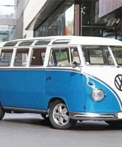 Blue Kombi Volkswagen Van paint by numbers