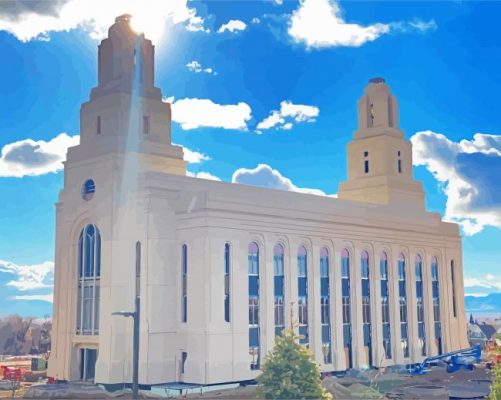 Layton Utah Temple paint by numbers