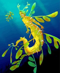 Leafy seadragon art paint by numbers