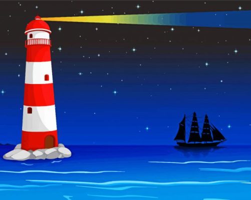 Lighthouse In Sea paint by numbers