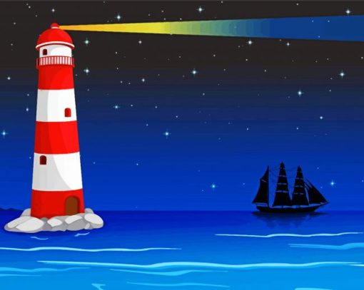 Lighthouse In Sea paint by numbers
