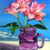 Lilies In Purple Glass paint by numbers