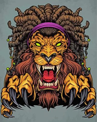 Lion With Dreadlocks paint by numbers