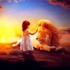 Little Girl With Lion paint by numbers