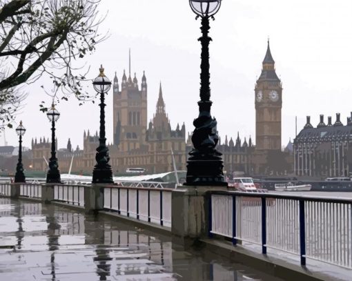 Aesthetic London In The Rain paint by numbers