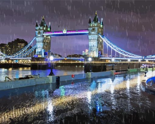 London In The Rain At Night paint by numbers