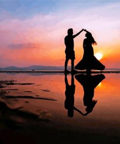 Love Couple Silhouette paint by numbers