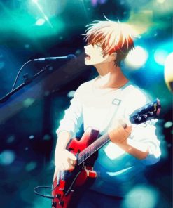 Mafuyu Satou Singing And Playing Guitar paint by numbers