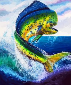 Mahi Mahi Jumping paint by numbers