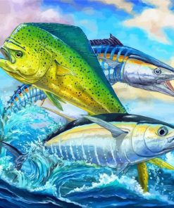 Mahi Mahi And Tuna Fishes paint by numbers