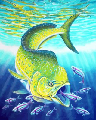 Mahi Mahi Eating Fishes paint by numbers