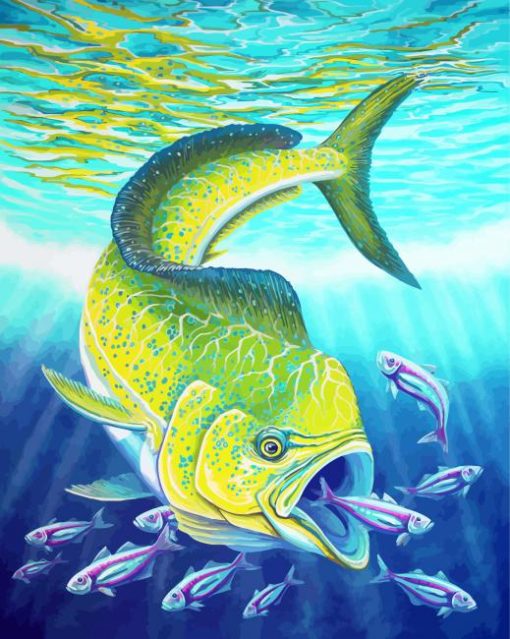 Mahi Mahi Eating Fishes paint by numbers