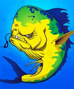 Mad Mahi Mahi Fish paint by numbers