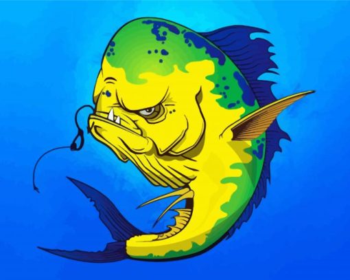 Mad Mahi Mahi Fish paint by numbers