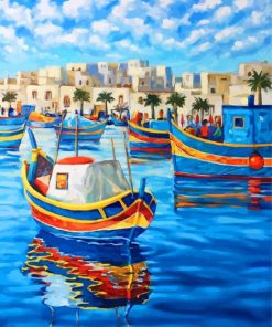 Malta Fishing Boats paint by numbers