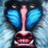 Close Up Mandrill Face paint by numbers