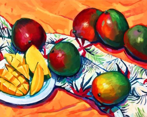 Mango Fruits Art paint by numbers