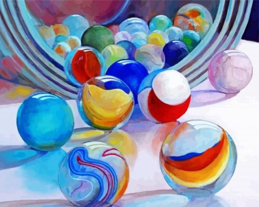 Scattered Marbles paint by numbers