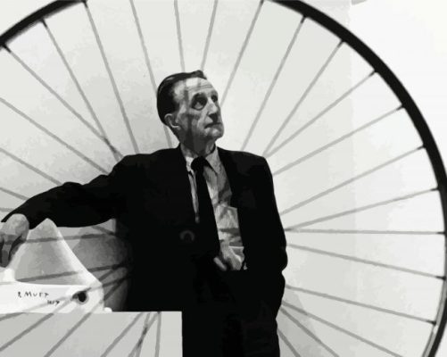 Marcel Duchamp And Bicycle Wheel paint by numbers