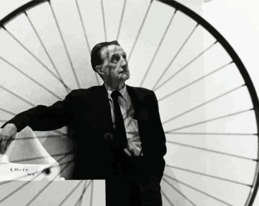 Marcel Duchamp And Bicycle Wheel paint by numbers