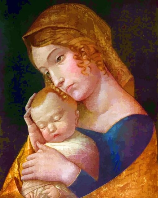 Maria With The Sleeping Child paint by numbers