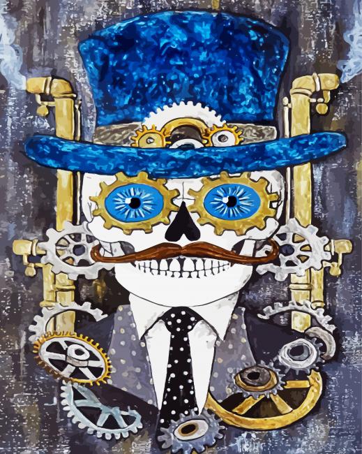 Mechanic Skull paint by numbers