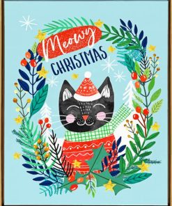 Merry Christmas Cat Framed paint by numbers