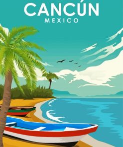 Mexico Cancun Poster paint by numbers