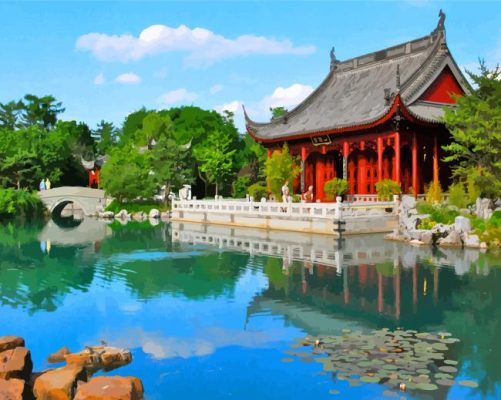 Montreal Japanese Garden paint by numbers