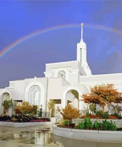 Mount Timpanogos Utah Temple And Rainbow paint by numbers