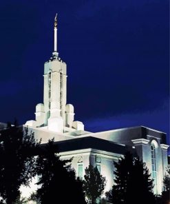 Mount Timpanogos Utah Temple At Night paint by numbers