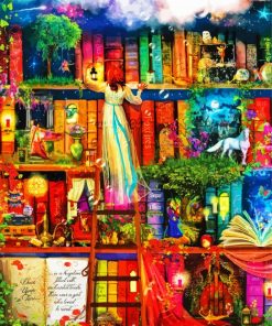 Mystical Book Shelf Paint by numbers