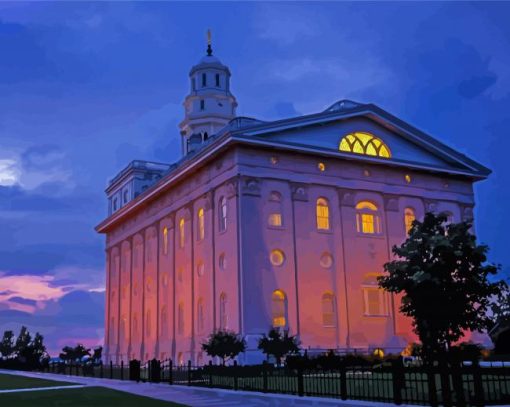 Nauvoo Illinois Lds Temple paint by numbers