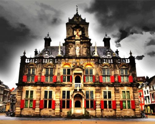 Stadhuis Delft paint by numbers