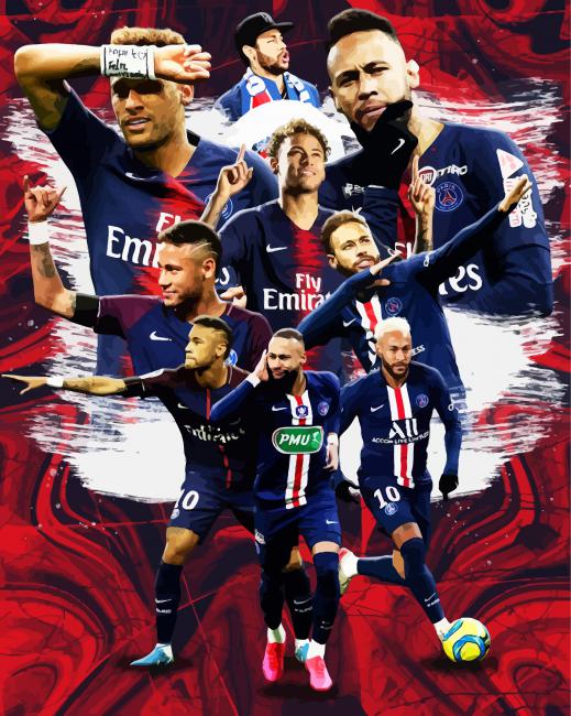 Neymar From Paris Saint German paint by numbers