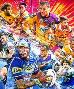 National Rugby League Players paint by numbers