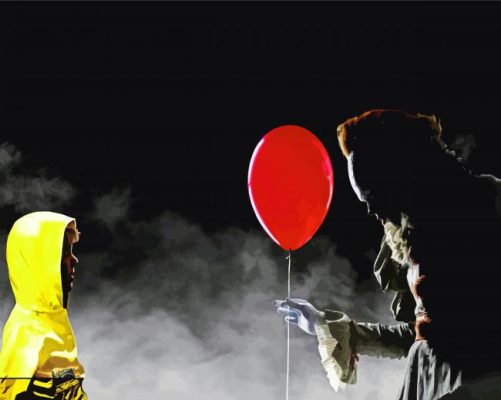 Pennywise Giving Balloon To Georgie paint by numbers