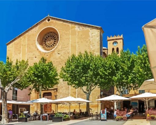 Plaça Major Pollença Pollensa Main Square paint by numbers