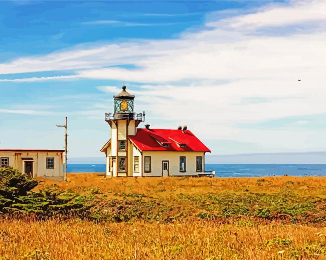 Aesthetic Point Cabrillo Lighthouse Museum paint by numbers