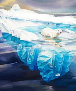 Polar Bear On Iceberg paint by number