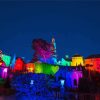 Rainbow Lights Buildings paint by numbers
