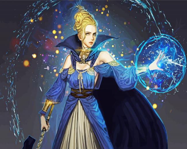 Powerful Water Girl paint by numbers