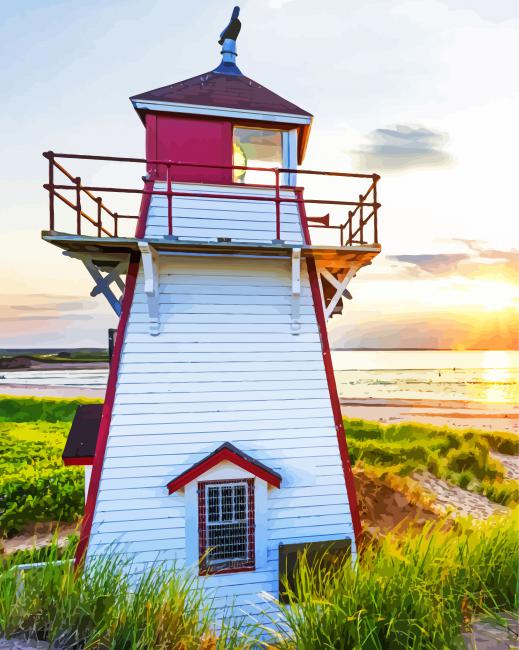 Prince Edward Island National Park Lighthouse paint by numbers