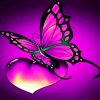 Purple Butterfly Heart paint by numbers