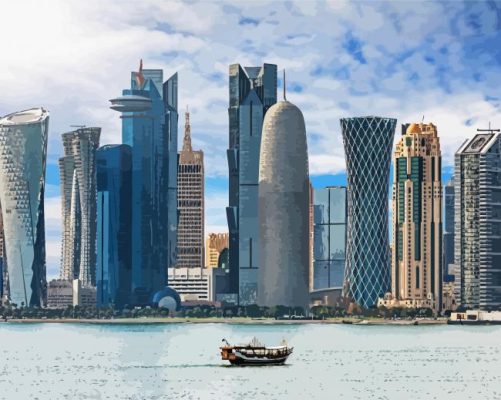 Qatar Buildings paint by numbers