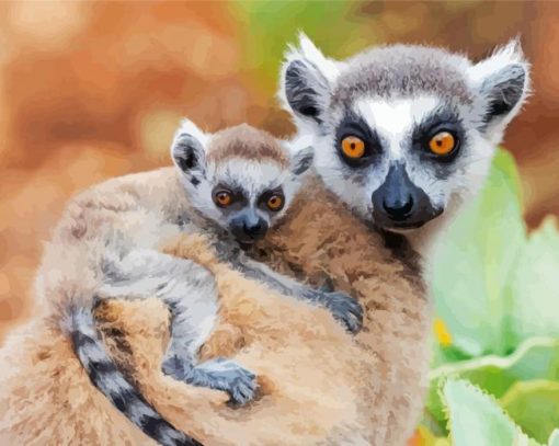 Ring Tailed Lemur paint by numbers