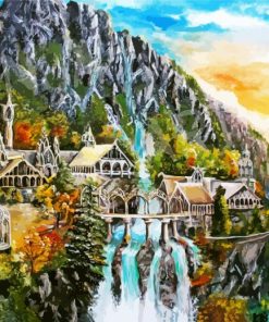 Rivendell Landscape Art paint by numbers